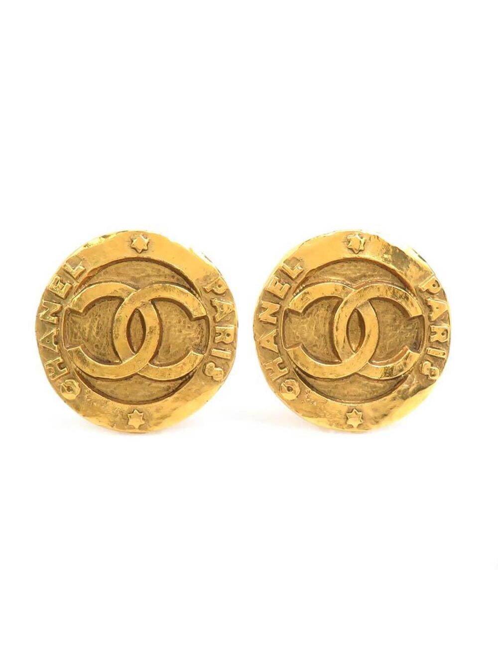 Chanel Cc Logo Clip-On Earrings Gold- #261343C68B